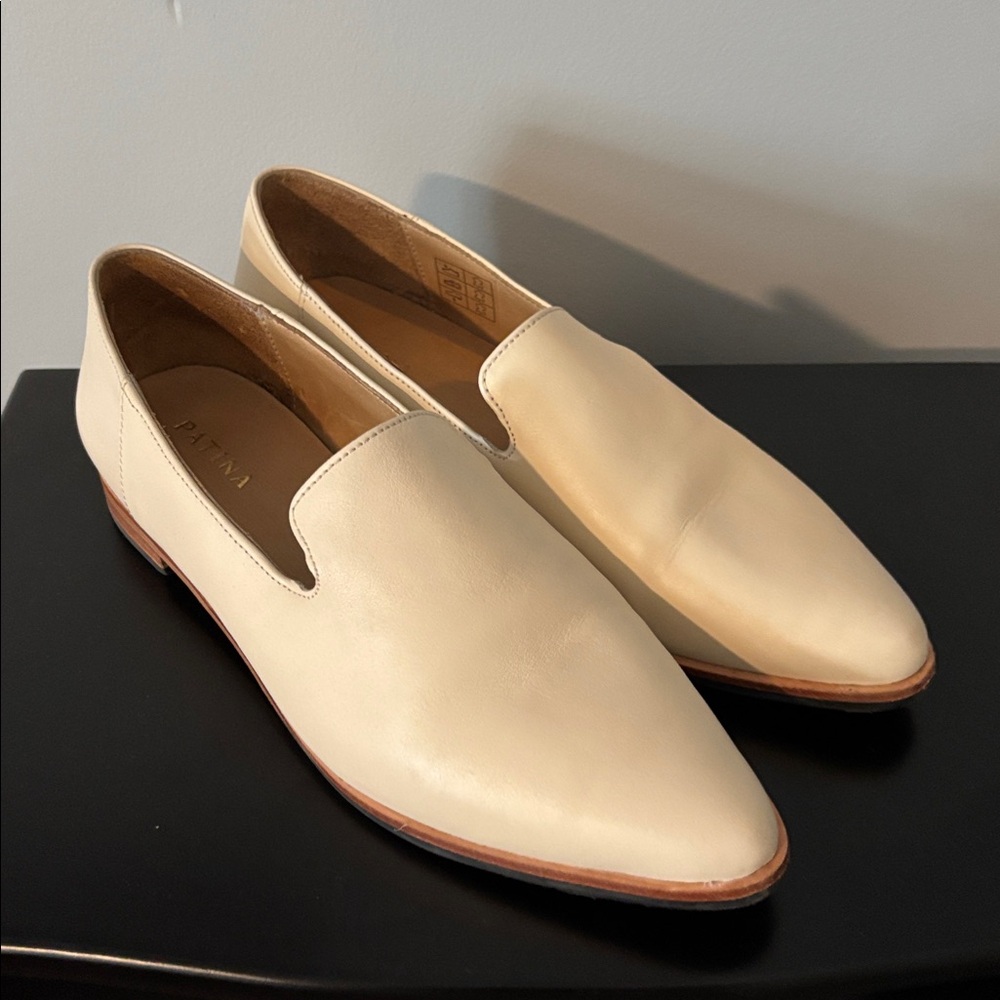 Cream Leather Loafers